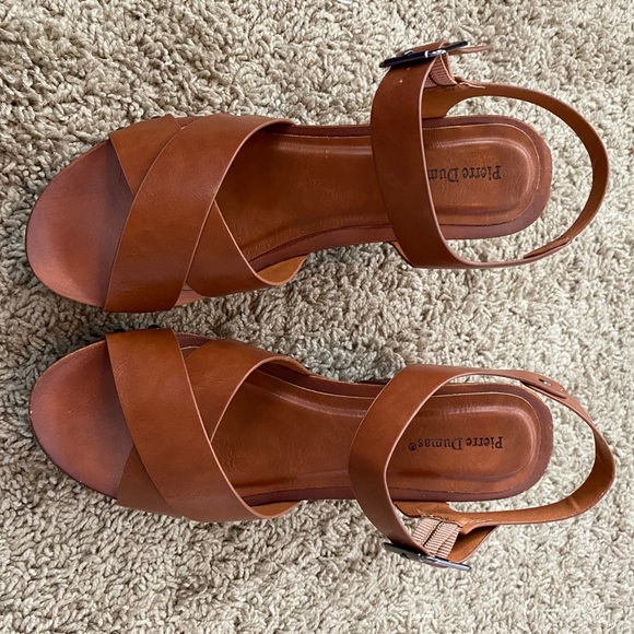 PIERRE DUMAS Vanya Chunky Heel Cognac - Picture 6 of 7